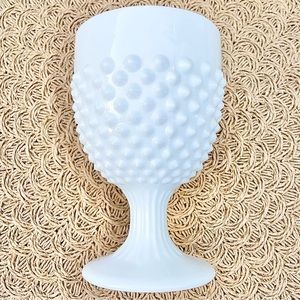 Vintage Milk Glass Hobnail Goblet